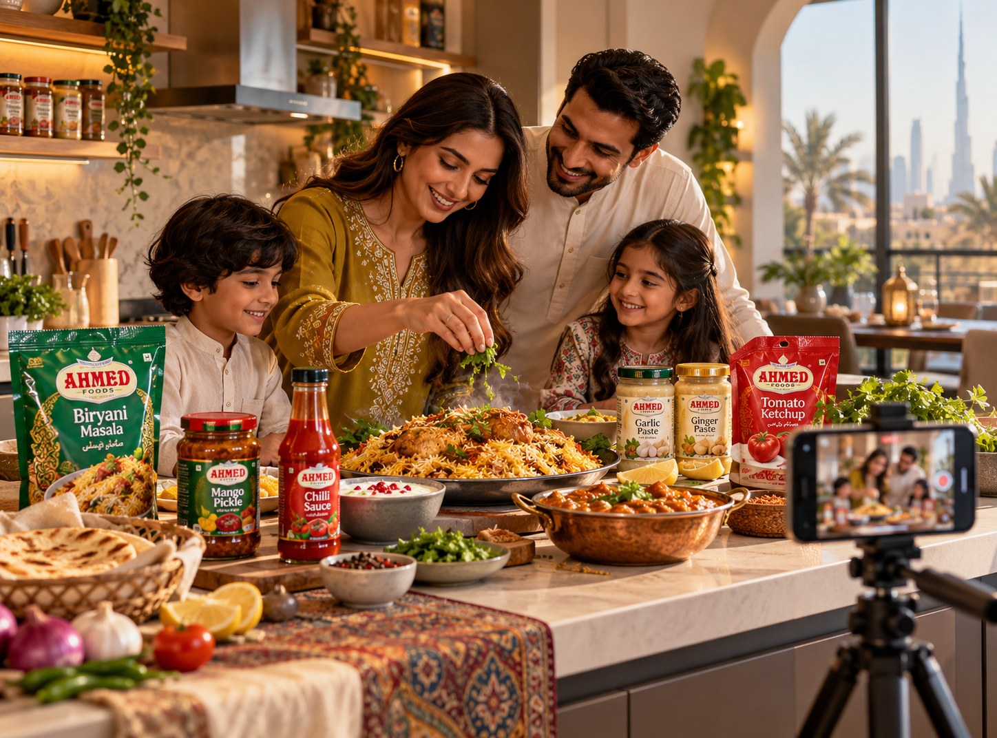 Illustrated channel and execution concept for Ahmed Foods